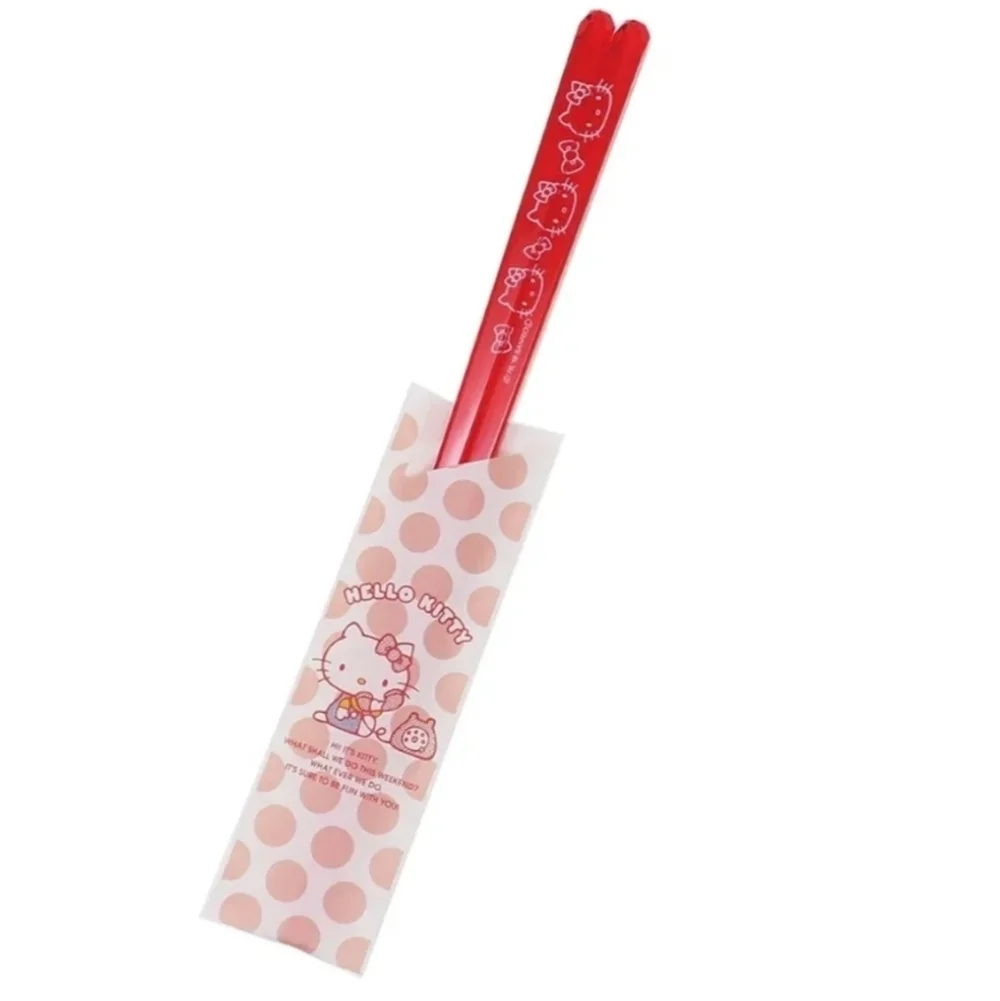 Sanrio Hello Kitty Transparent Chopsticks Red
